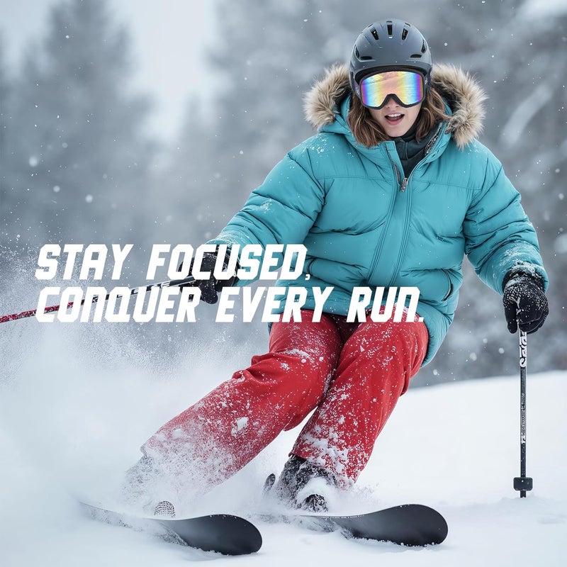 Golight Low Bridge Fit Ski Goggles – Asian Fit, Anti-Fog Double Lens, UV400 REVO Lens, Triple-Layer Foam for All-Day Skiing - Image 4